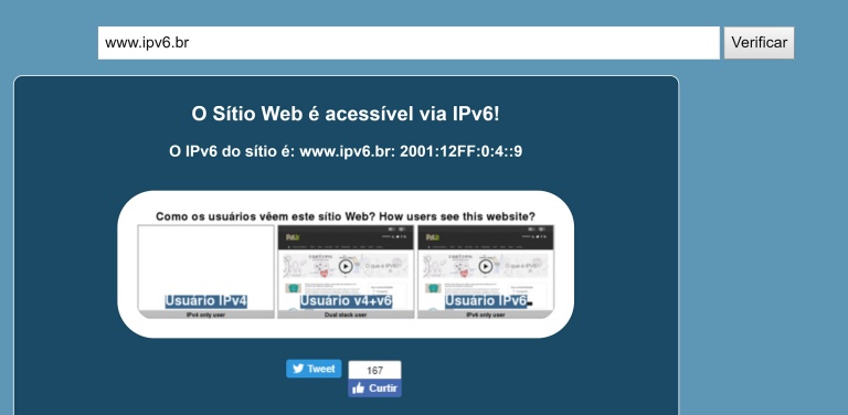 ipv6 como validar um site