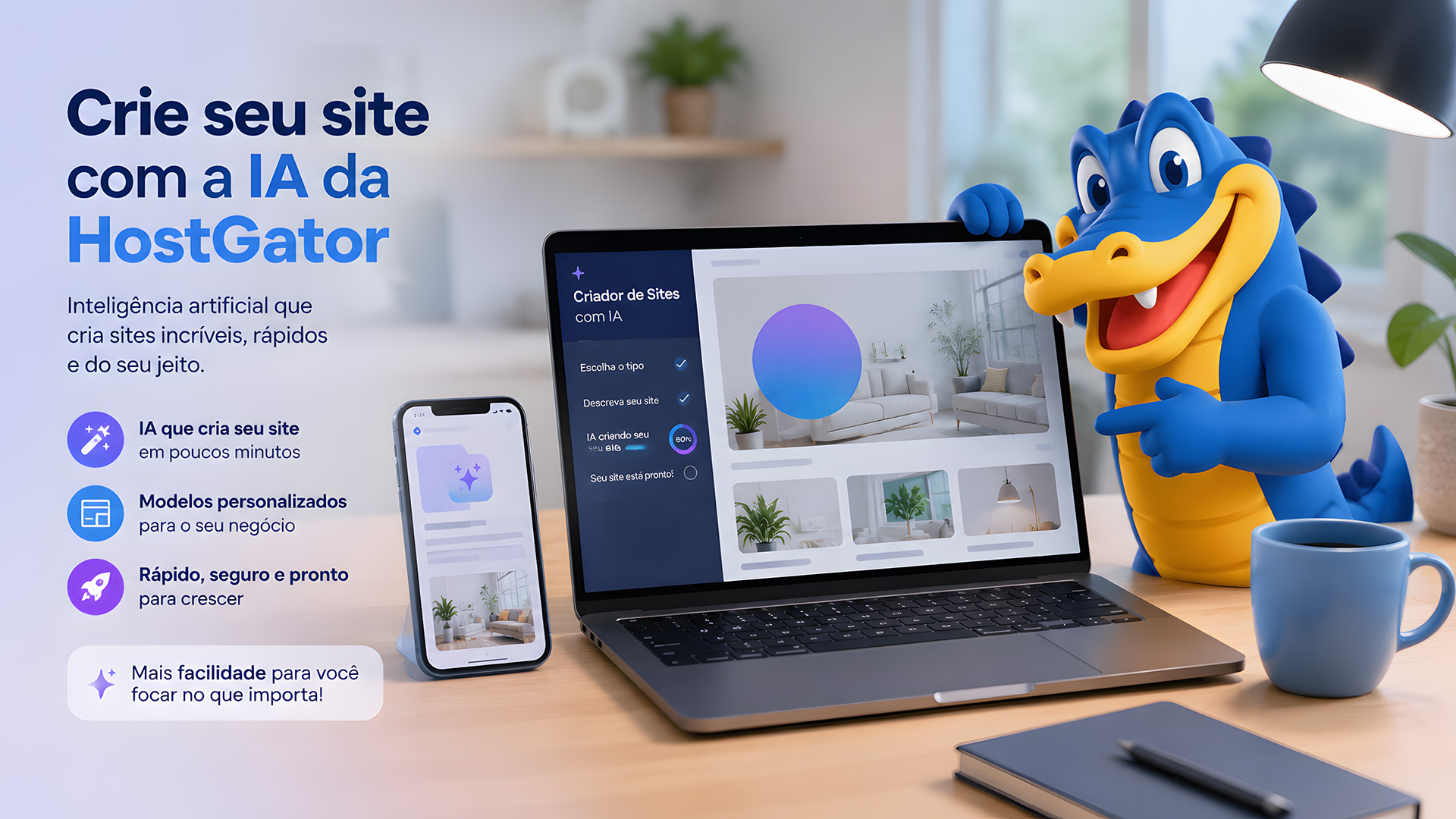 como hospedar e criar um site na hostgator com ia