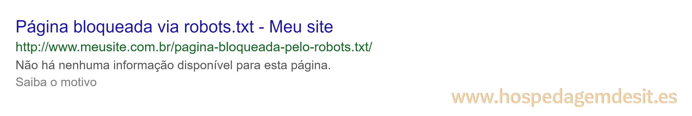 exemplo de página bloqueada pelo arquivo robots.txt