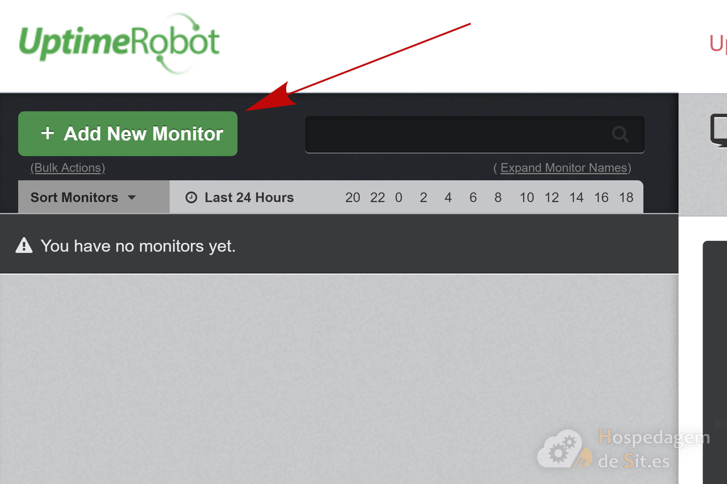 uptimerobot adicionar site monitoramento