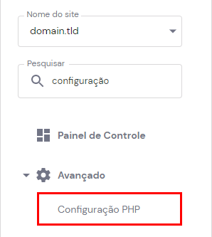 configuração do PHP