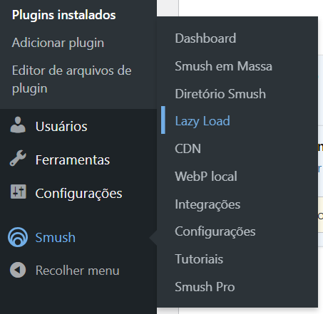 smush --> Lazy loading