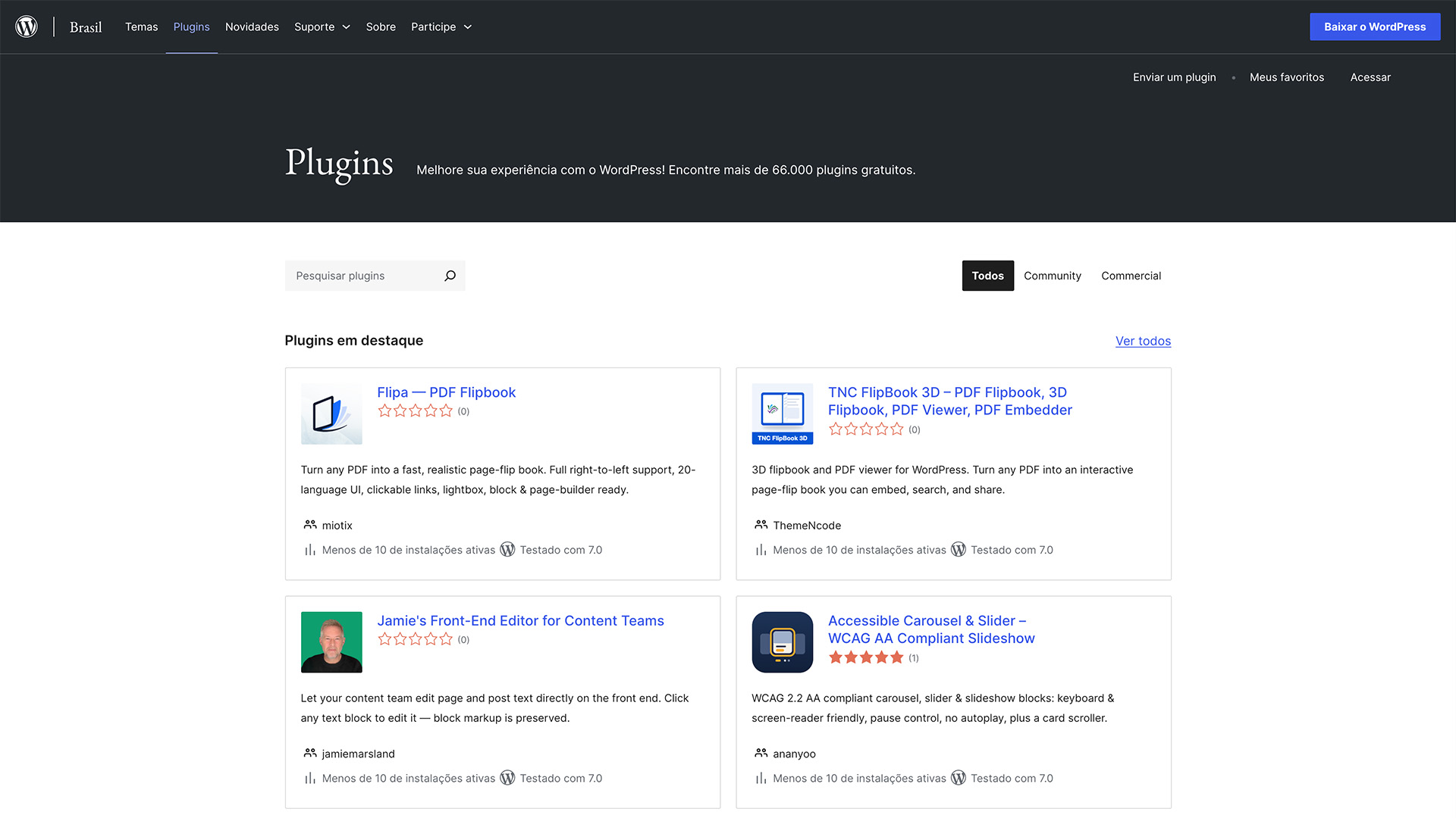 Diretório de plugins wordpress