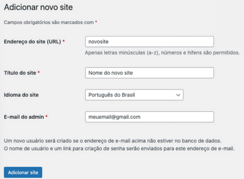 novo site