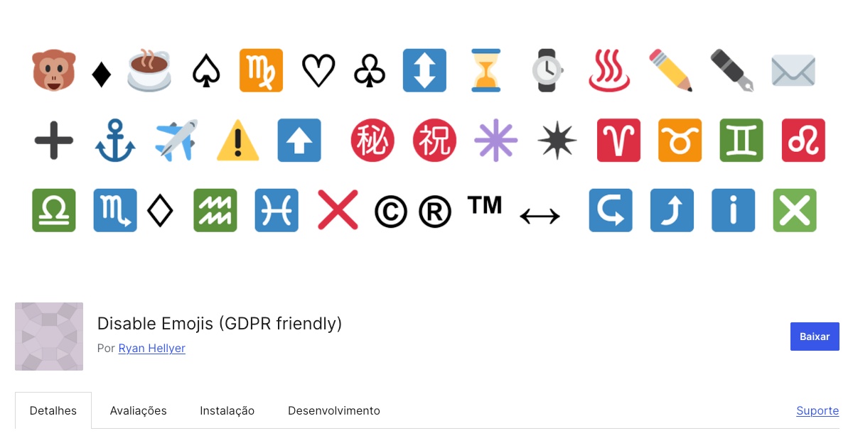 Disable Emojis (GDPR friendly) Plugin WordPress