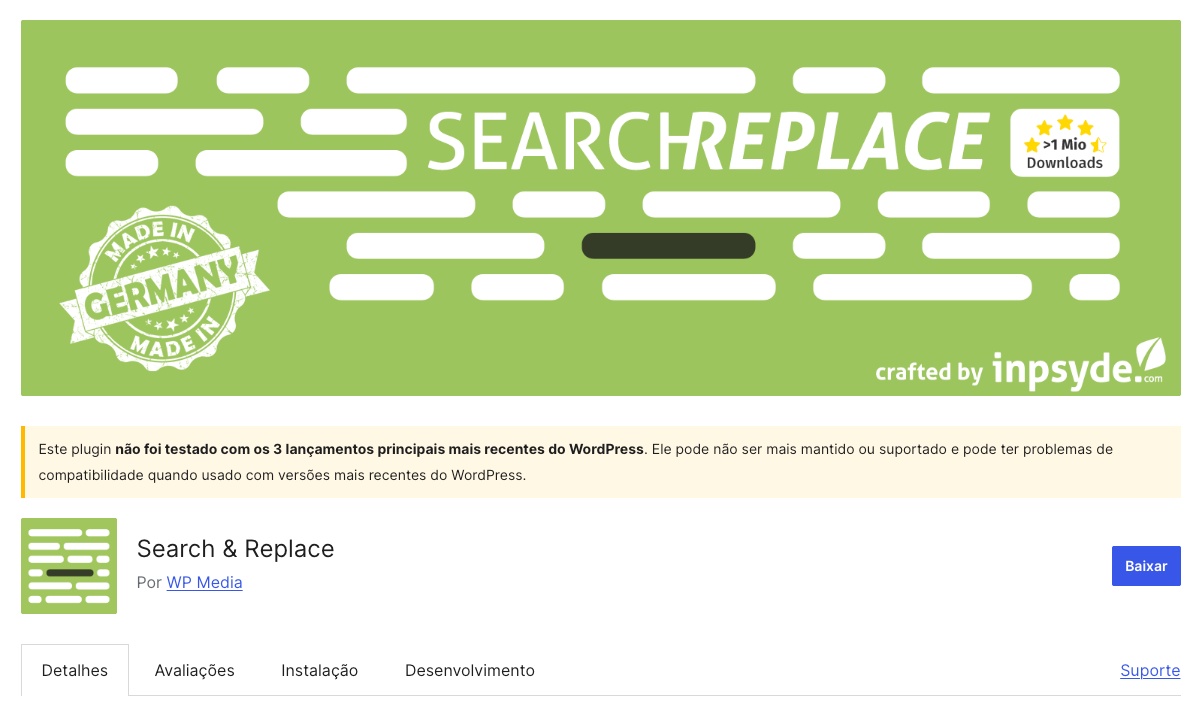 Search & Replace Plugin WordPress