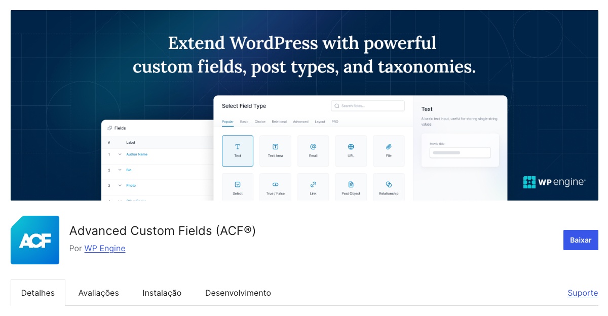 Advanced Custom Fields (ACF) Plugin WordPress